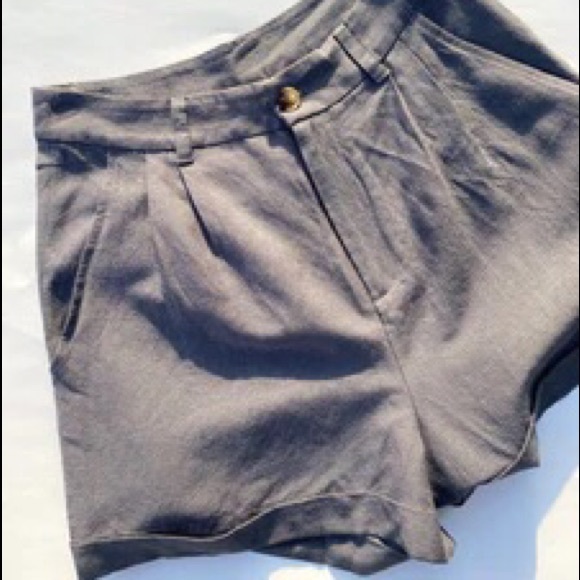 Grey Linen Naïf Shorts - Picture 4 of 4